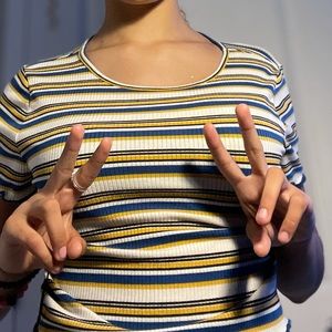 a cute multi colored shirt !